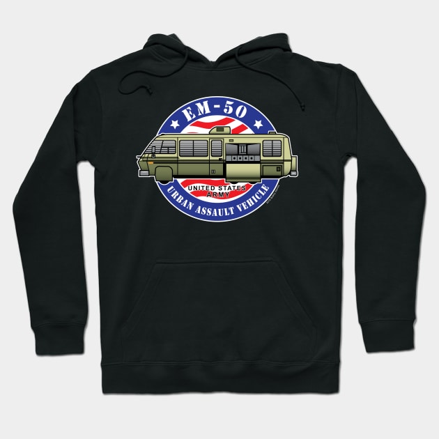 EM-50 Urban Assault Vehicle Hoodie by Illustratorator